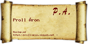 Proll Áron névjegykártya